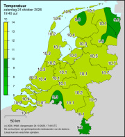 Weerkaart KNMI Temperatuur