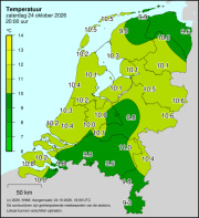 Weerkaart KNMI Temperatuur