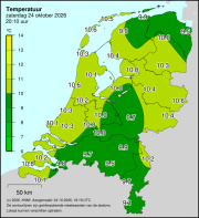 Weerkaart KNMI Temperatuur