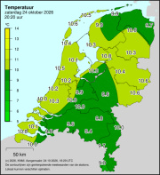Weerkaart KNMI Temperatuur