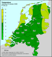 Weerkaart KNMI Temperatuur