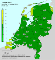 Weerkaart KNMI Temperatuur