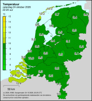 Weerkaart KNMI Temperatuur