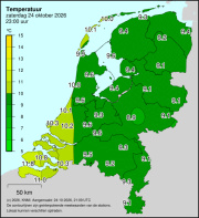 Weerkaart KNMI Temperatuur