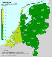 Weerkaart KNMI Temperatuur