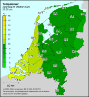 Weerkaart KNMI Temperatuur