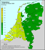 Weerkaart KNMI Temperatuur