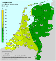 Weerkaart KNMI Temperatuur