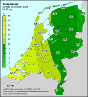 Weerkaart KNMI Temperatuur