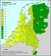 Weerkaart KNMI Temperatuur