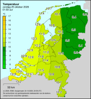 Weerkaart KNMI Temperatuur