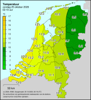 Weerkaart KNMI Temperatuur
