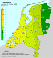 Weerkaart KNMI Temperatuur