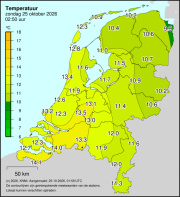 Weerkaart KNMI Temperatuur