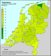 Weerkaart KNMI Temperatuur
