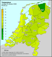 Weerkaart KNMI Temperatuur