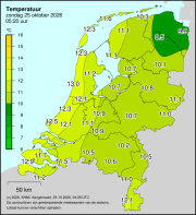 Weerkaart KNMI Temperatuur