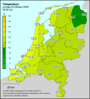 Weerkaart KNMI Temperatuur