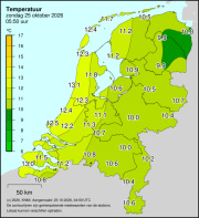Weerkaart KNMI Temperatuur