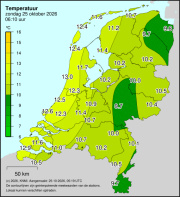 Weerkaart KNMI Temperatuur