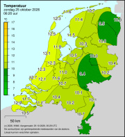 Weerkaart KNMI Temperatuur