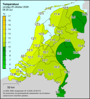 Weerkaart KNMI Temperatuur