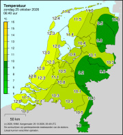 Weerkaart KNMI Temperatuur