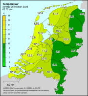 Weerkaart KNMI Temperatuur