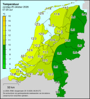 Weerkaart KNMI Temperatuur