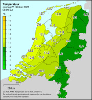 Weerkaart KNMI Temperatuur