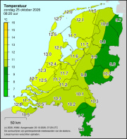 Weerkaart KNMI Temperatuur