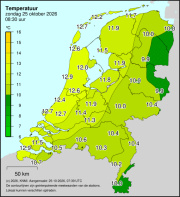 Weerkaart KNMI Temperatuur