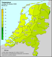 Weerkaart KNMI Temperatuur