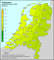 Weerkaart KNMI Temperatuur