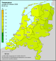 Weerkaart KNMI Temperatuur