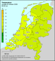 Weerkaart KNMI Temperatuur