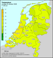 Weerkaart KNMI Temperatuur