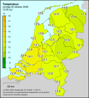 Weerkaart KNMI Temperatuur