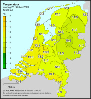 Weerkaart KNMI Temperatuur