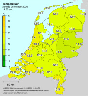 Weerkaart KNMI Temperatuur