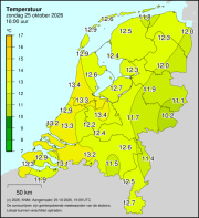 Weerkaart KNMI Temperatuur