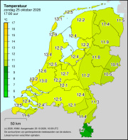 Weerkaart KNMI Temperatuur