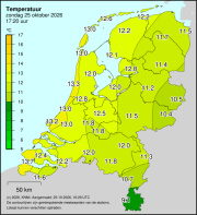 Weerkaart KNMI Temperatuur