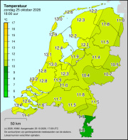 Weerkaart KNMI Temperatuur