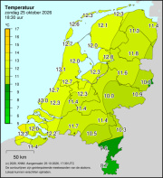 Weerkaart KNMI Temperatuur