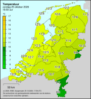 Weerkaart KNMI Temperatuur