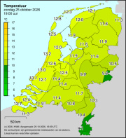 Weerkaart KNMI Temperatuur