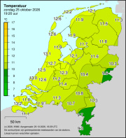 Weerkaart KNMI Temperatuur