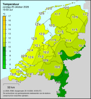 Weerkaart KNMI Temperatuur