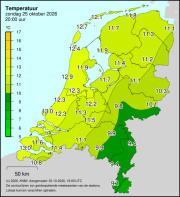 Weerkaart KNMI Temperatuur
